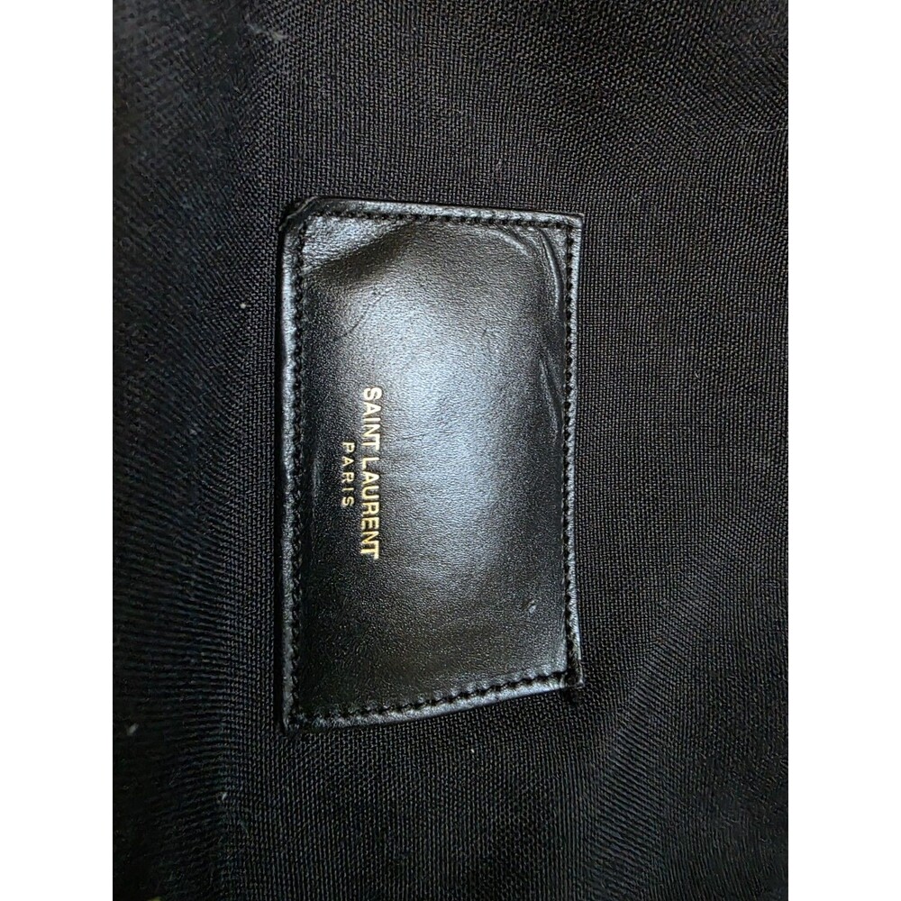 SAINT LAURENT Backpack Canvas Black Silver Tone Zipper Pulls Marked FLAW READ - Picture 11 of 16